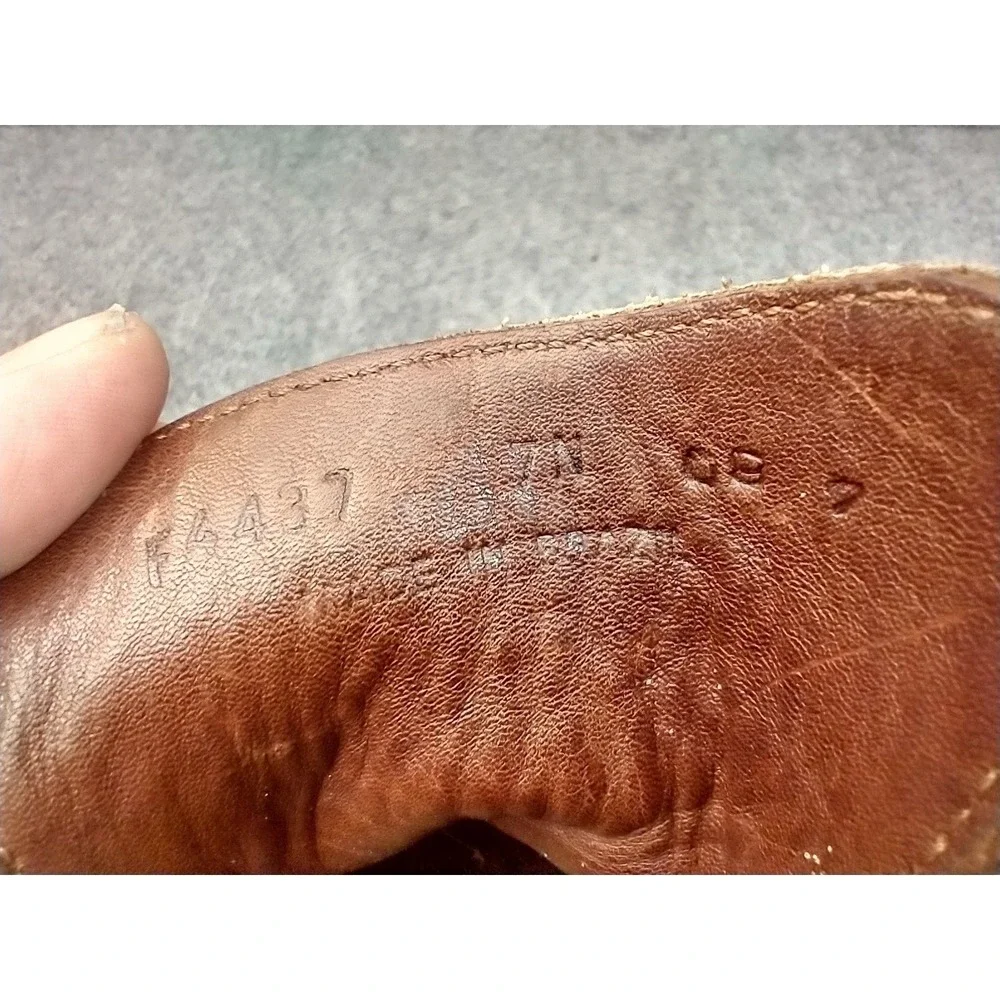 Cole Haan Womens 7N Brown Leather Moc Toe Lace Up‎ Ankle Lug Sole Boots F4437